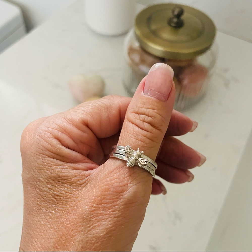 Sterling Silver Bee Stacking Ring Set